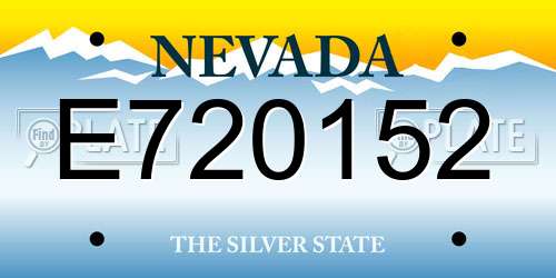 E720152 Nevada License Plate
