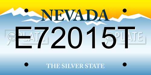 E72015T Nevada License Plate