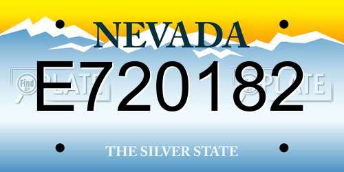 E720182 Nevada License Plate