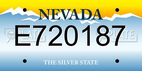 E720187 Nevada License Plate