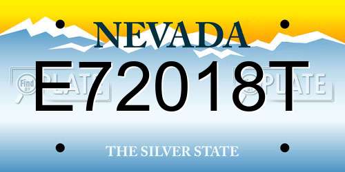 E72018T Nevada License Plate