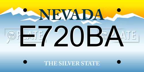 E720BA Nevada License Plate