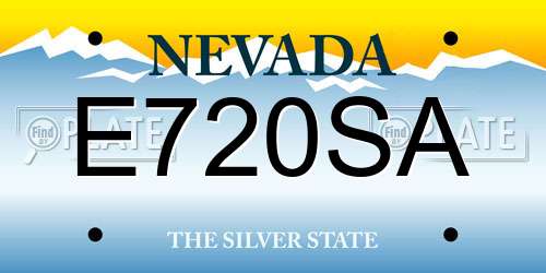 E720SA Nevada License Plate