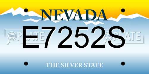 E7252S Nevada License Plate