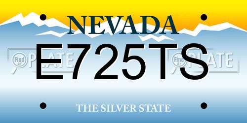 E725TS Nevada License Plate