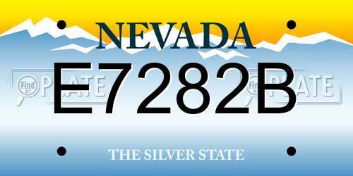 E7282B Nevada License Plate