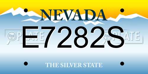 E7282S Nevada License Plate