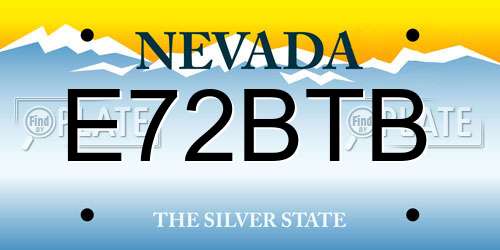 E72BTB Nevada License Plate