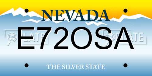 E72OSA Nevada License Plate