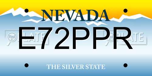 E72PPR Nevada License Plate