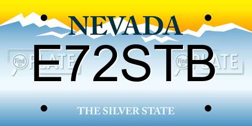 E72STB Nevada License Plate