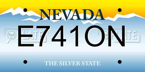 E741ON Nevada License Plate