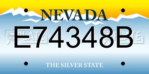 E74348B Nevada License Plate