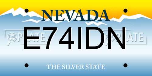 E74IDN Nevada License Plate