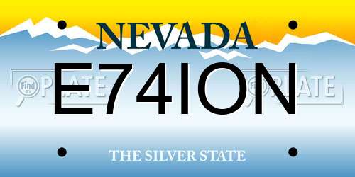 E74ION Nevada License Plate