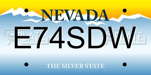 E74SDW Nevada License Plate