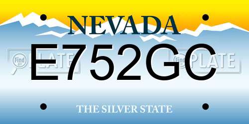 E752GC Nevada License Plate