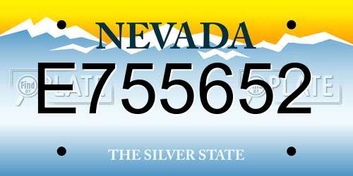 E755652 Nevada License Plate