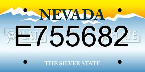 E755682 Nevada License Plate