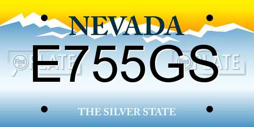 E755GS Nevada License Plate