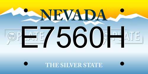 E7560H Nevada License Plate