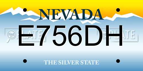 E756DH Nevada License Plate