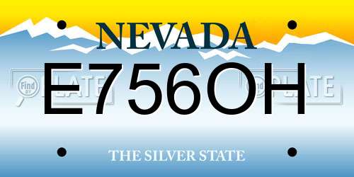 E756OH Nevada License Plate
