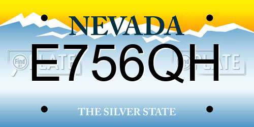 E756QH Nevada License Plate