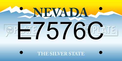 E7576C Nevada License Plate