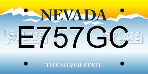 E757GC Nevada License Plate