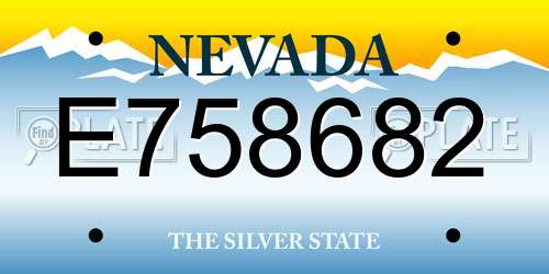 E758682 Nevada License Plate