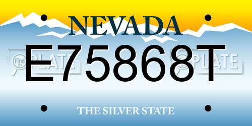 E75868T Nevada License Plate