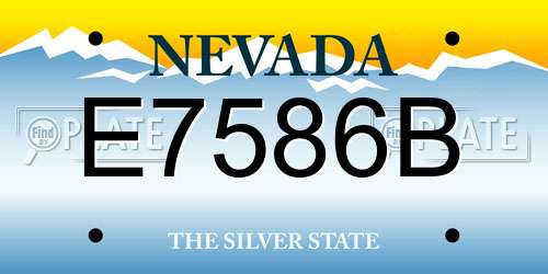 E7586B Nevada License Plate