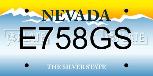 E758GS Nevada License Plate