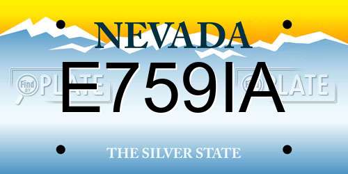 E759IA Nevada License Plate
