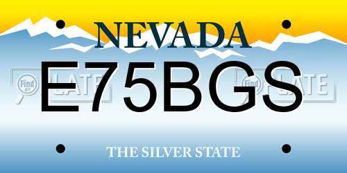 E75BGS Nevada License Plate