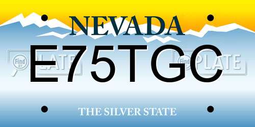 E75TGC Nevada License Plate