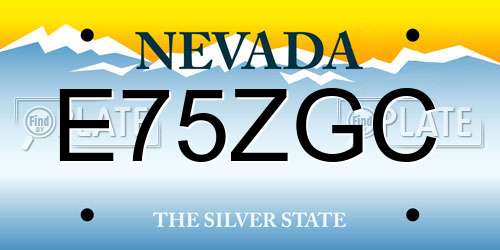 E75ZGC Nevada License Plate