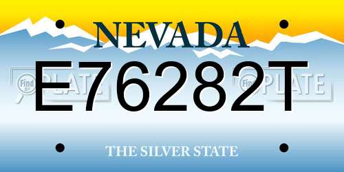 E76282T Nevada License Plate