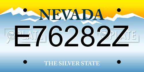 E76282Z Nevada License Plate