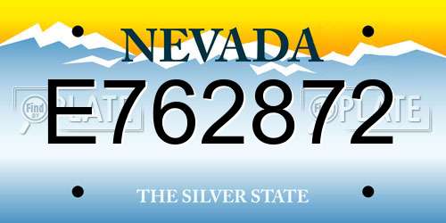 E762872 Nevada License Plate