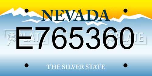 E765360 Nevada License Plate