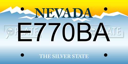 E770BA Nevada License Plate