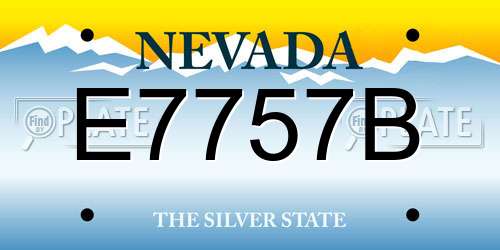 E7757B Nevada License Plate