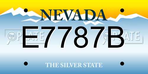 E7787B Nevada License Plate