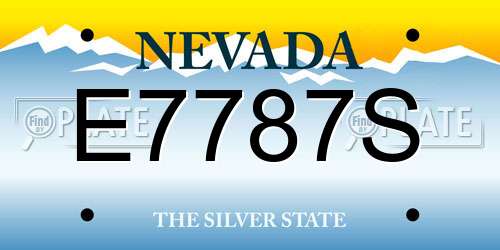 E7787S Nevada License Plate