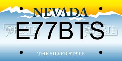 E77BTS Nevada License Plate