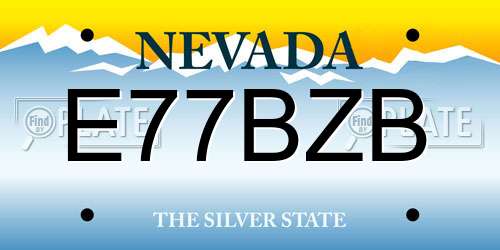 E77BZB Nevada License Plate