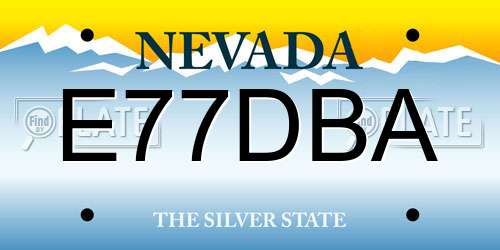 E77DBA Nevada License Plate