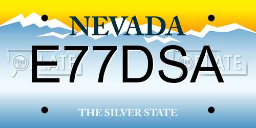 E77DSA Nevada License Plate